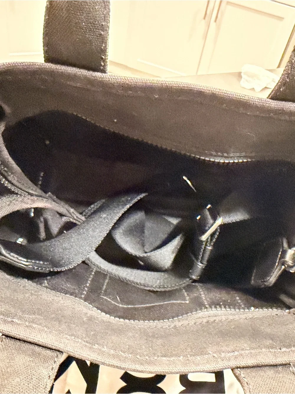 Marc Jacobs Black Canvas Tote with White Logo